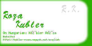 roza kubler business card